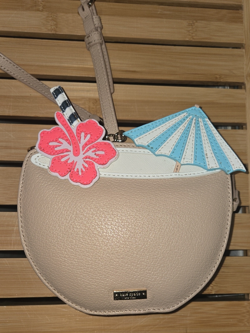kate spade Breath Of Fresh Air Beige Cocktail-Shaped Crossbody Bag